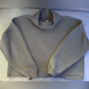 90 Degree By Reflex Light Gray Ribbed Turtleneck